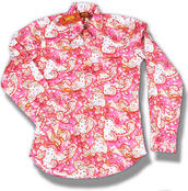 View Item Chenaski Retro Psychadellic Paisley Print Shirt Pink 
